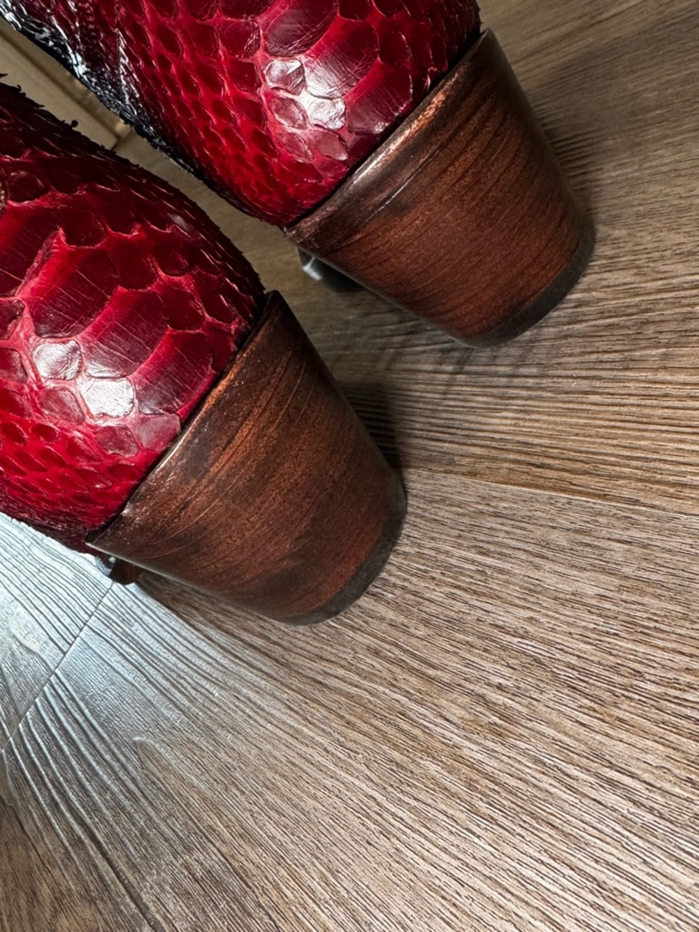 Ariat Sterling Emery StretchFit Western Spicy Red Python Boots - Picture 14 of 16